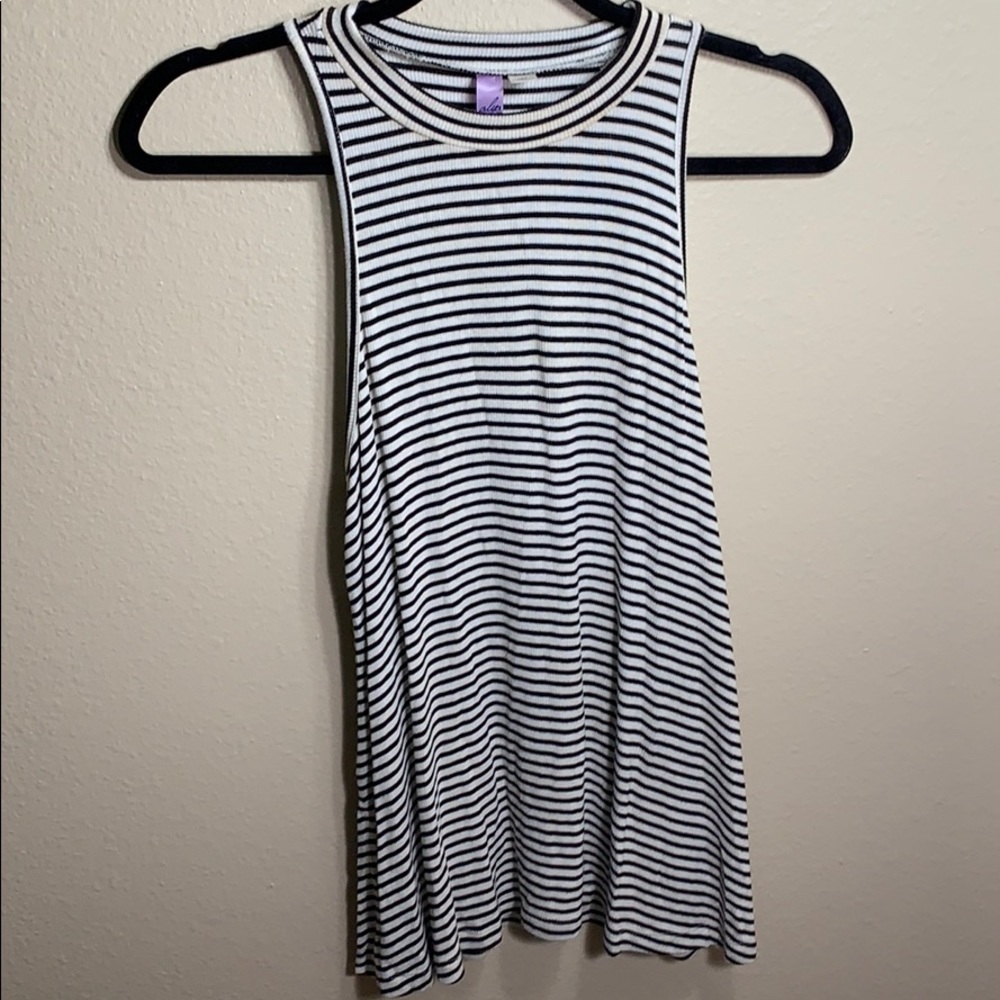 Black and white striped tank top